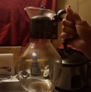 Glass metal pitcher